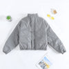 Cotton-padded Jacket Silver Luminous Water Resistant Winter Coat