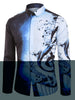 Musical Note Pattern Casual Long Sleeves Shirt