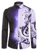 Musical Note Pattern Casual Long Sleeves Shirt