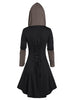 Hooded Glove Sleeve Lace-up Contrast Dress
