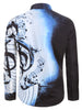 Musical Note Pattern Casual Long Sleeves Shirt