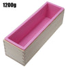 Silicone Soap Loaf Mold Wooden Box DIY Making Tools 1200g