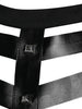 Embellished Faux Leather Insert Raglan Sleeve High Low Gothic Dress