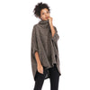 Women Cloak Coat Funnel Neck Bat Sleeve Loose Asymmetric Hem