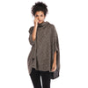 Women Cloak Coat Funnel Neck Bat Sleeve Loose Asymmetric Hem