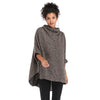 Women Cloak Coat Funnel Neck Bat Sleeve Loose Asymmetric Hem