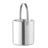 Round Double Tier Stainless Steel Insulated Ice Bucket with Lid Handle