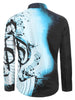 Musical Note Pattern Casual Long Sleeves Shirt