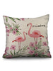 Flamingo and Flowers Print Decorative Pillowcase