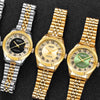 Oubaoer Women's Watch Rhinestone Roman Scale Quartz Waterproof Calendar Steel Belt Fashion