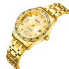 Oubaoer Women's Watch Magnifying Glass Calendar Rhinestone Fashion Waterproof