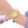 Oubaoer Women's Watch Magnifying Glass Calendar Rhinestone Fashion Waterproof