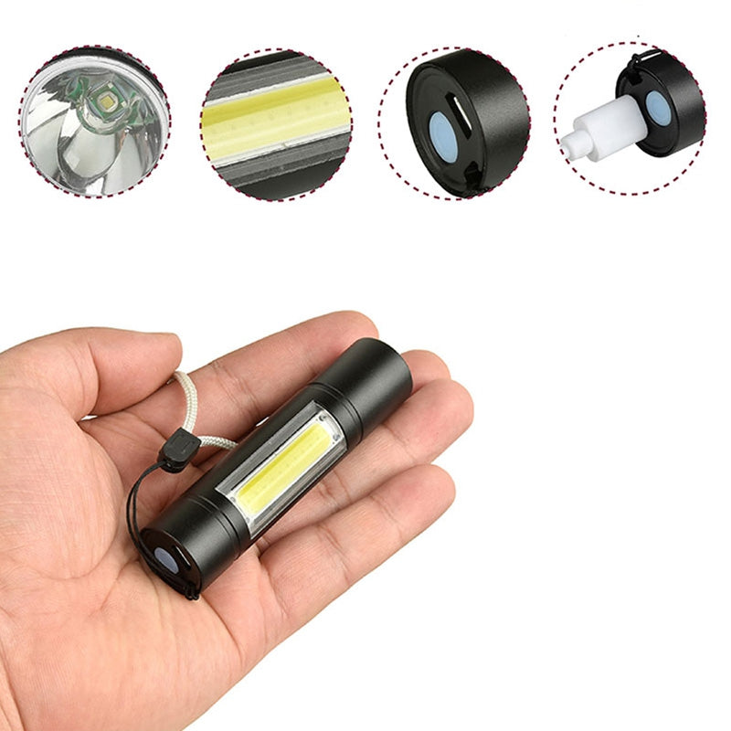 BRELONG 5000lm Multifunction T6 LED Flashlight Magnet Work Light USB Rechargeable Battery
