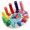 Wooden Building Blocks Rainbow Digital Clock Alarm Children Educational Toys