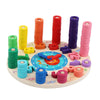 Wooden Building Blocks Rainbow Digital Clock Alarm Children Educational Toys