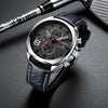CURREN 8324 Men's Watch Round Three-eye Belt Simple Six-needle Multi-function Calendar