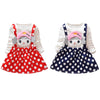 Polka Dot Girl Dress Round Collar Long Sleeve Cartoon Pattern Cotton Children Garment