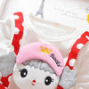 Polka Dot Girl Dress Round Collar Long Sleeve Cartoon Pattern Cotton Children Garment