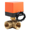230V Electric Motorized Thread Ball Valve Air-conditioning Water System Controller 3-way 3-wire