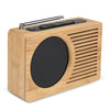 LED Bamboo Digital FM Radio Alarm Clock for Home Bedroom Office