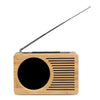 LED Bamboo Digital FM Radio Alarm Clock for Home Bedroom Office