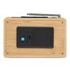 LED Bamboo Digital FM Radio Alarm Clock for Home Bedroom Office