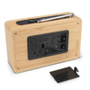 LED Bamboo Digital FM Radio Alarm Clock for Home Bedroom Office