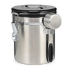 Coffee Beans Sealed Can with Exhaust Valve Stainless Steel Tea Canister