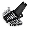 6PCS 8 - 17mm Flexible Head Ratchet Wrench Dual-use Gear Spanners