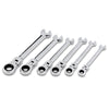 6PCS 8 - 17mm Flexible Head Ratchet Wrench Dual-use Gear Spanners