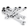 6PCS 8 - 17mm Flexible Head Ratchet Wrench Dual-use Gear Spanners