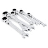 6PCS 8 - 17mm Flexible Head Ratchet Wrench Dual-use Gear Spanners
