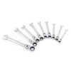 9PCS 8 - 19mm Flexible Head Ratchet Wrench Dual-use Gear Spanners