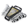 9PCS 8 - 19mm Flexible Head Ratchet Wrench Dual-use Gear Spanners