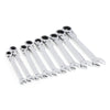 9PCS 8 - 19mm Flexible Head Ratchet Wrench Dual-use Gear Spanners