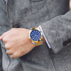 Men's Watch Classic Simple Steel Belt Magnifying Glass Calendar Waterproof