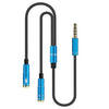 Headphone Microphone 3.5mm One Male to Two Female Ports Audio Line Converter