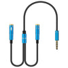 Headphone Microphone 3.5mm One Male to Two Female Ports Audio Line Converter