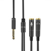 Headphone Microphone 3.5mm One Male to Two Female Ports Audio Line Converter