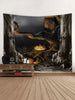 Halloween Dead Tree Pumpkin lamp Print Tapestry