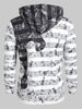 Musical Note Printed Casual Hoodie
