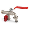 Double-valve 90 Degree Water Tap 1/2'' Brass Faucet for Home Outdoor Garden