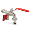 Double-valve 90 Degree Water Tap 1/2'' Brass Faucet for Home Outdoor Garden