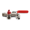 Double-valve 90 Degree Water Tap 1/2'' Brass Faucet for Home Outdoor Garden