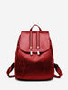 PU Leather Zipper Embellished Backpack