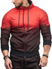 Sports Full Zipper Gradient Print Shoulder Pleated Hoodie