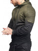 Sports Full Zipper Gradient Print Shoulder Pleated Hoodie