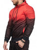 Sports Full Zipper Gradient Print Shoulder Pleated Hoodie