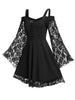 Open Shoulder A Line High Waist Dress