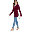 Criss Cross Back Lace Insert Zipper Hoodie